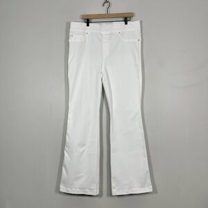 Spanx Flare Leg Jeans 2X Tall White Denim Pull On High Waist Stretchy 20349R
